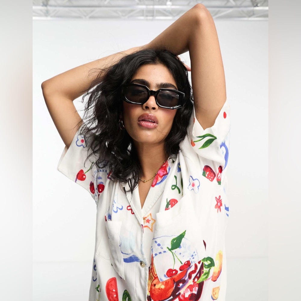 Damson Madder Chlo Beach Calypso Pocket Shirt in Picnic UK 10 / US 6 - Picture 11 of 14